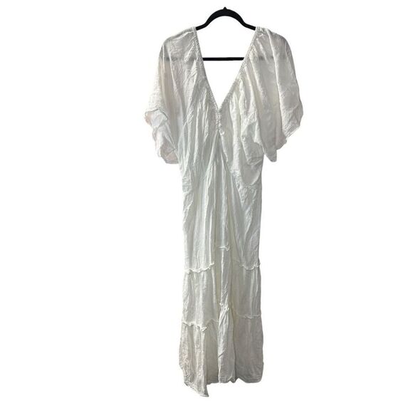 Anthropologie Tiered Maxi Dress White Dress Fit&Flare open back sz 3X - Picture 6 of 15